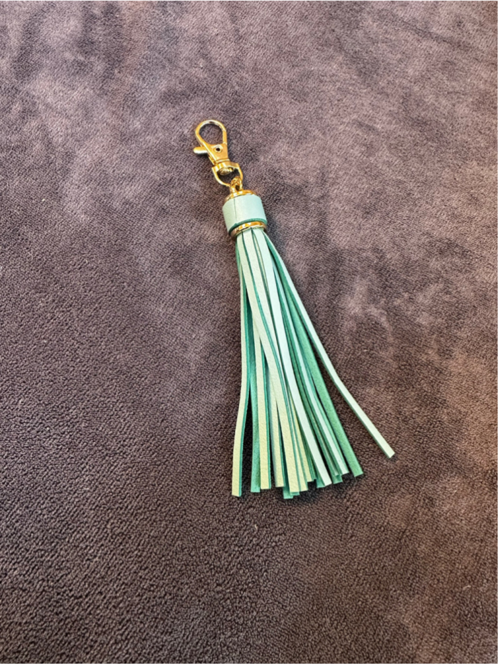 Green & Gold Tassel Keychain